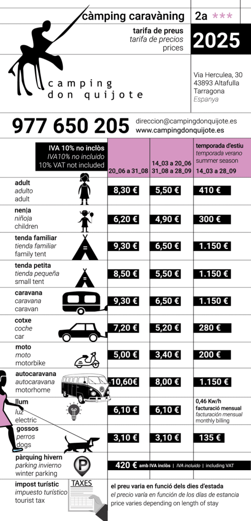 Catálogo Tarifas Camping Don Quijote 2025 10